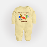 Little Ayudha Puja Hero Full Body Suit - PASTEL YELLOW - New Born (Chest 7.5")