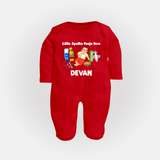Little Ayudha Puja Hero Full Body Suit - RED - New Born (Chest 7.5")