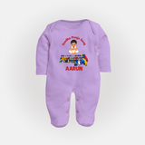 Ayudha Puja Mini Racer Full Body Suit - LILAC - New Born (Chest 7.5")