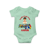 Ayudha Puja Mini Racer Romper - MINT GREEN - New Born (Chest 14")