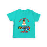 Ayudha Puja Mini Racer T Shirt - TEAL - 0-5 Months Old (Chest 17")