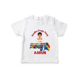 Ayudha Puja Mini Racer T Shirt - WHITE - 0-5 Months Old (Chest 17")