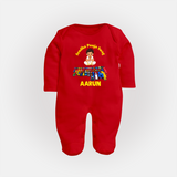 Ayudha Puja Mini Racer Full Body Suit - RED - New Born (Chest 7.5")