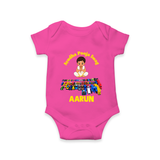 Ayudha Puja Mini Racer Romper - HOT PINK - New Born (Chest 14")