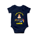 Ayudha Puja Mini Racer Romper - NAVY BLUE - New Born (Chest 14")