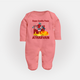 Ayudha Puja Tool Master Full Body Suit - PEACH - New Born (Chest 7.5")