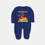 Ayudha Puja Tool Master Full Body Suit - NAVY BLUE - New Born (Chest 7.5")