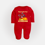 Ayudha Puja Tool Master Full Body Suit - RED - New Born (Chest 7.5")