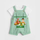 Ayudha Puja Little Hands Big Dreams Dungaree - MINT GREEN - 0 - 5 Months Old (Chest 18")