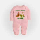 Ayudha Puja Little Hands Big Dreams Full Body Suit - BABY PINK - New Born (Chest 7.5")