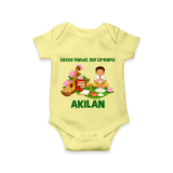 Ayudha Puja Little Hands Big Dreams Romper - PASTEL YELLOW - New Born (Chest 14")