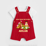 Ayudha Puja Little Hands Big Dreams Dungaree - RED - 0 - 5 Months Old (Chest 18")