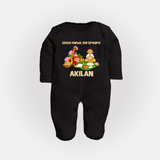Ayudha Puja Little Hands Big Dreams Full Body Suit - BLACK - New Born (Chest 7.5")