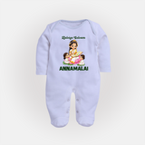 Kaliyuga Selvam Blessings Full Body Suit - BABY BLUE - New Born (Chest 7.5")