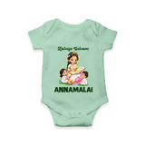 Kaliyuga Selvam Blessings Romper - MINT GREEN - New Born (Chest 14")