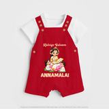 Kaliyuga Selvam Blessings Dungaree - RED - 0 - 5 Months Old (Chest 18")