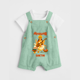 Ayudha Puja Goddess Saraswati Blessings Dungaree - MINT GREEN - 0 - 5 Months Old (Chest 18")