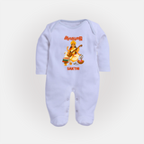 Ayudha Puja Goddess Saraswati Blessings Full Body Suit - BABY BLUE - New Born (Chest 7.5")