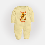 Ayudha Puja Goddess Saraswati Blessings Full Body Suit - PASTEL YELLOW - New Born (Chest 7.5")