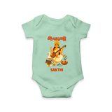 Ayudha Puja Goddess Saraswati Blessings Romper - MINT GREEN - New Born (Chest 14")