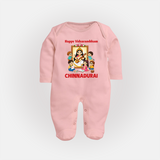 Happy Vidyarambham Celebration Full Body Suit - BABY PINK - New Born (Chest 7.5")