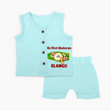 En First Aksharam Jabla Set - BABY BLUE - 0 - 3 Months Old (Chest 9.8")