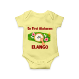 En First Aksharam Romper - PASTEL YELLOW - New Born (Chest 14")