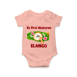 En First Aksharam Romper - PEACH - New Born (Chest 14")