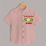 En First Aksharam Shirt - PEACH - 0 - 6 Months Old (Chest 23")