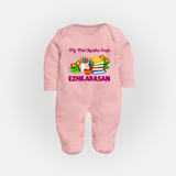 My First Ayudha Puja Books & Learning Full Body Suit - BABY PINK - New Born (Chest 7.5")