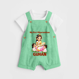 My First Vidyarambham Blessings Dungaree - GREEN - 0 - 5 Months Old (Chest 18")