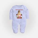 My First Vidyarambham Blessings Full Body Suit - BABY BLUE - New Born (Chest 7.5")