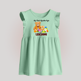 My First Ayudha Puja Teddy Joy Baby Frock - MINT GREEN - 0 - 3 Months Old (Chest 17")