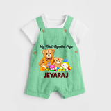 My First Ayudha Puja Teddy Joy Dungaree - GREEN - 0 - 5 Months Old (Chest 18")