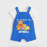My First Ayudha Puja Teddy Joy Dungaree - COBALT BLUE - 0 - 5 Months Old (Chest 18")