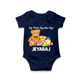 My First Ayudha Puja Teddy Joy Romper - NAVY BLUE - New Born (Chest 14")