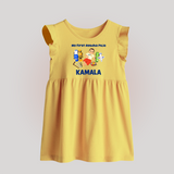 My First Ayudha Puja Toy World Baby Frock - PASTEL YELLOW - 0 - 3 Months Old (Chest 17")