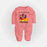 Ayudha Puja Tool Box Celebration Full Body Suit - PEACH - New Born (Chest 7.5")