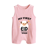 My First Eid Personalized Kids Romper Suit – Custom Name Edition - BABY PINK - 0 - 5 Months Old (Chest 18")