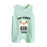 My First Eid Personalized Kids Romper Suit – Custom Name Edition - MINT GREEN - 0 - 5 Months Old (Chest 18")