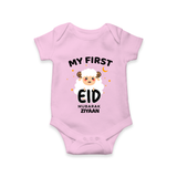 My First Eid Personalized Kids Romper – Custom Name Edition - BABY PINK - New Born (Chest 14")
