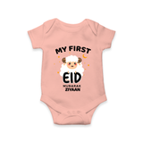 My First Eid Personalized Kids Romper – Custom Name Edition - PEACH - New Born (Chest 14")