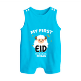 My First Eid Personalized Kids Romper Suit – Custom Name Edition - SKY BLUE - 0 - 5 Months Old (Chest 18")