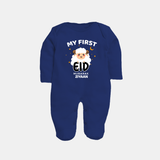 My First Eid Personalized Kids Fullbody suit – Custom Name Edition - NAVY BLUE - New Born (Chest 7.5")