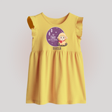 Personalized My First Eid Al-Adha Kids Baby frock – Festive Special Baby frock - PASTEL YELLOW - 0 - 3 Months Old (Chest 17")