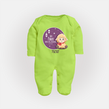 Personalized My First Eid Al-Adha Kids Fullbody suit – Festive Special Fullbody suit - LIME GREEN - New Born (Chest 7.5")