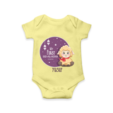Personalized My First Eid Al-Adha Kids Romper – Festive Special Romper - PASTEL YELLOW - New Born (Chest 14")