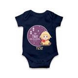Personalized My First Eid Al-Adha Kids Romper – Festive Special Romper - NAVY BLUE - New Born (Chest 14")