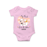 My First Eid Printed Kids Romper with Name – Celebration Outfit - BABY PINK - New Born (Chest 14")