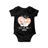 My First Eid Printed Kids Romper with Name – Celebration Outfit - BLACK - New Born (Chest 14")